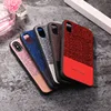 Elegant Luxurious Genuine Leather Mobile Phone Case Bling Flash Back Cover For Samsung For iPhone X Case