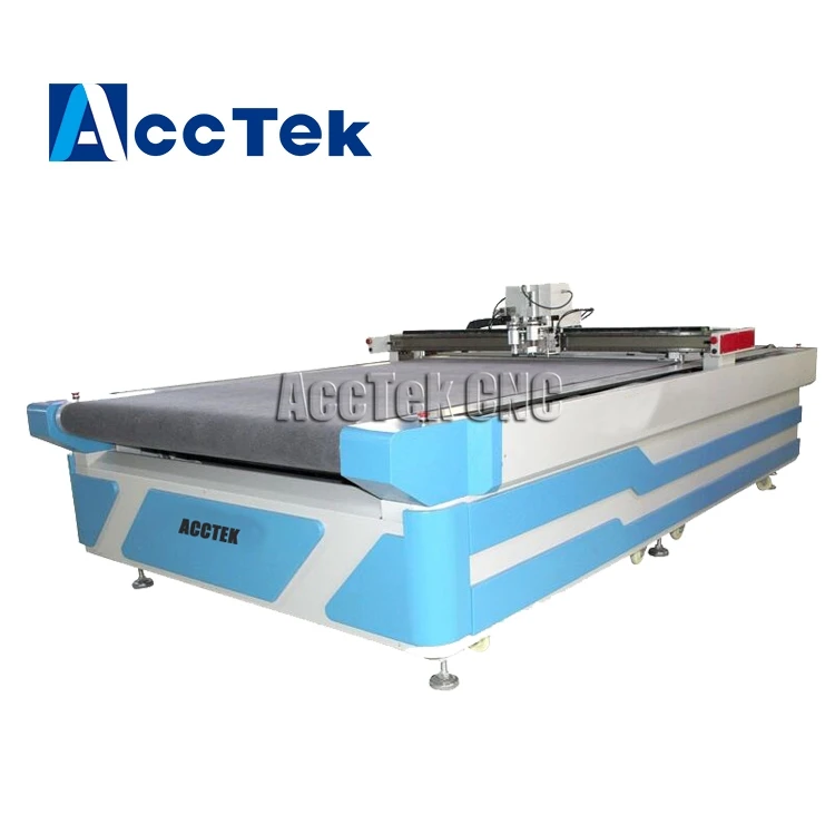 jinan acctek autofeed oscillating knife table for leather cutting with fast speed AKZ1626
