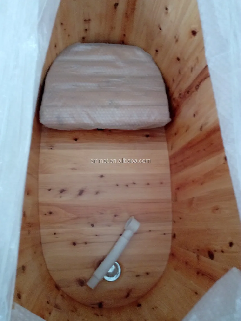 Wooden Barrel Bathtub Teak Wood Spa Soaking Tub Japanese Wooden