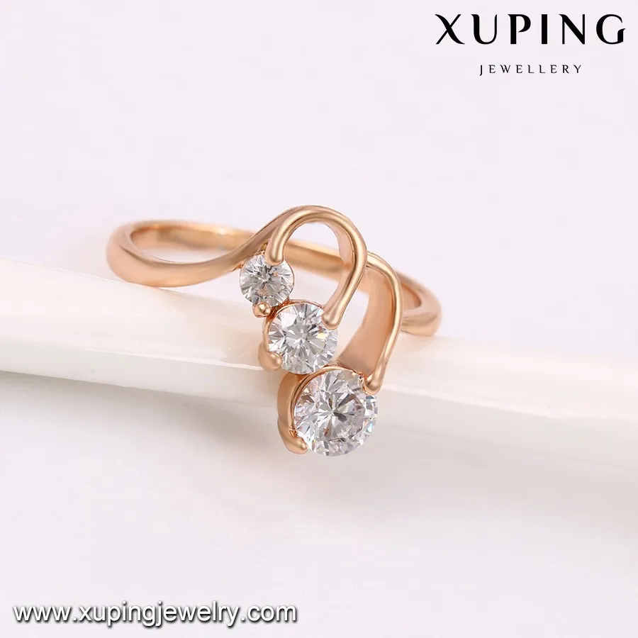 13873 Fashion Chemical Romantic Wholesale Rose Gold Two Stone Ring ...