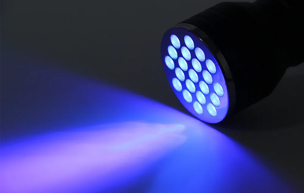 21 uv ultraviolet led flashlight blacklight for money detector