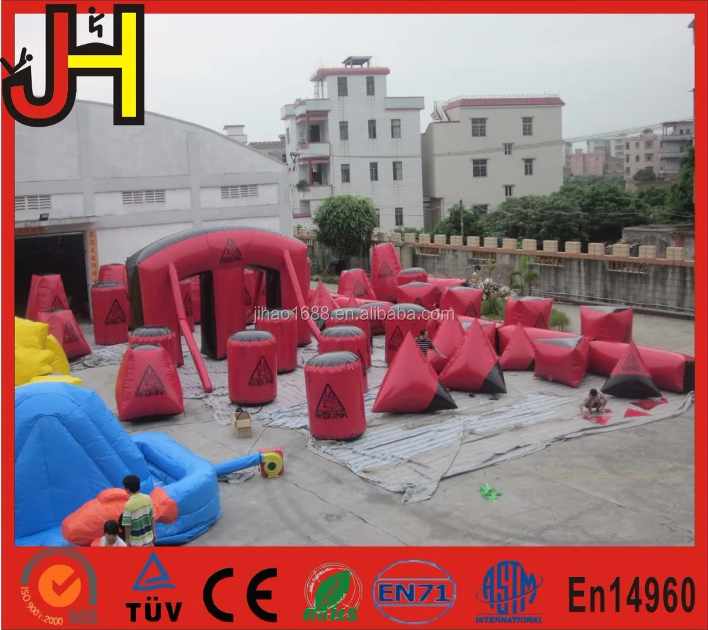 44 Pcs High Quality Pvc Material Outdoor Inflatable Paintball Bunkers