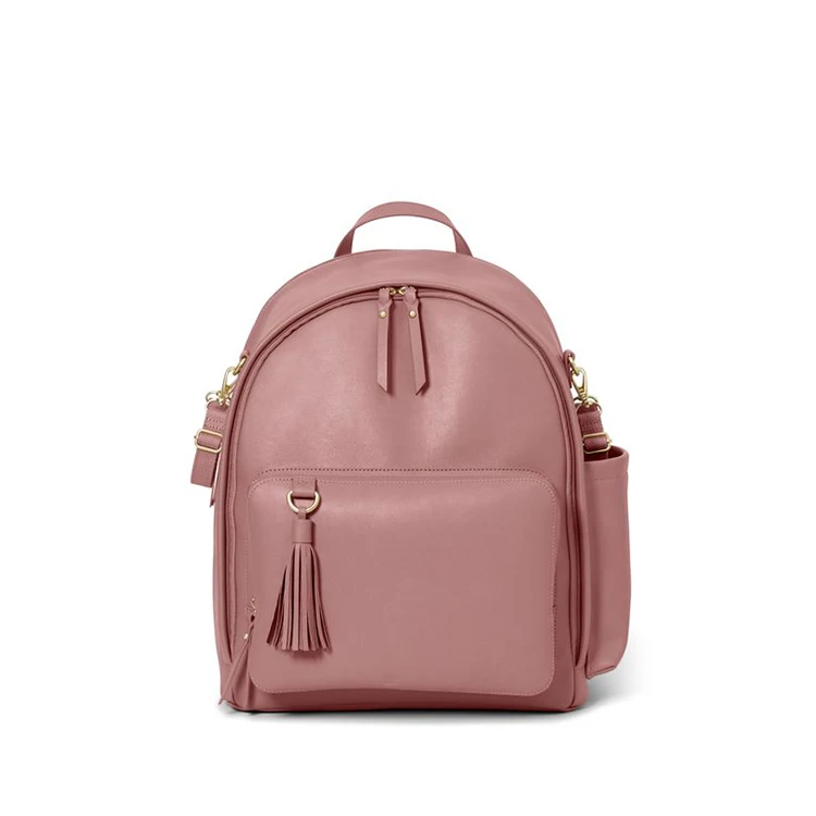 baby pink leather backpack