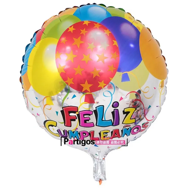 Partigos 18inch Balloon Design Spanish Birthday Balloons Round Mylar ...