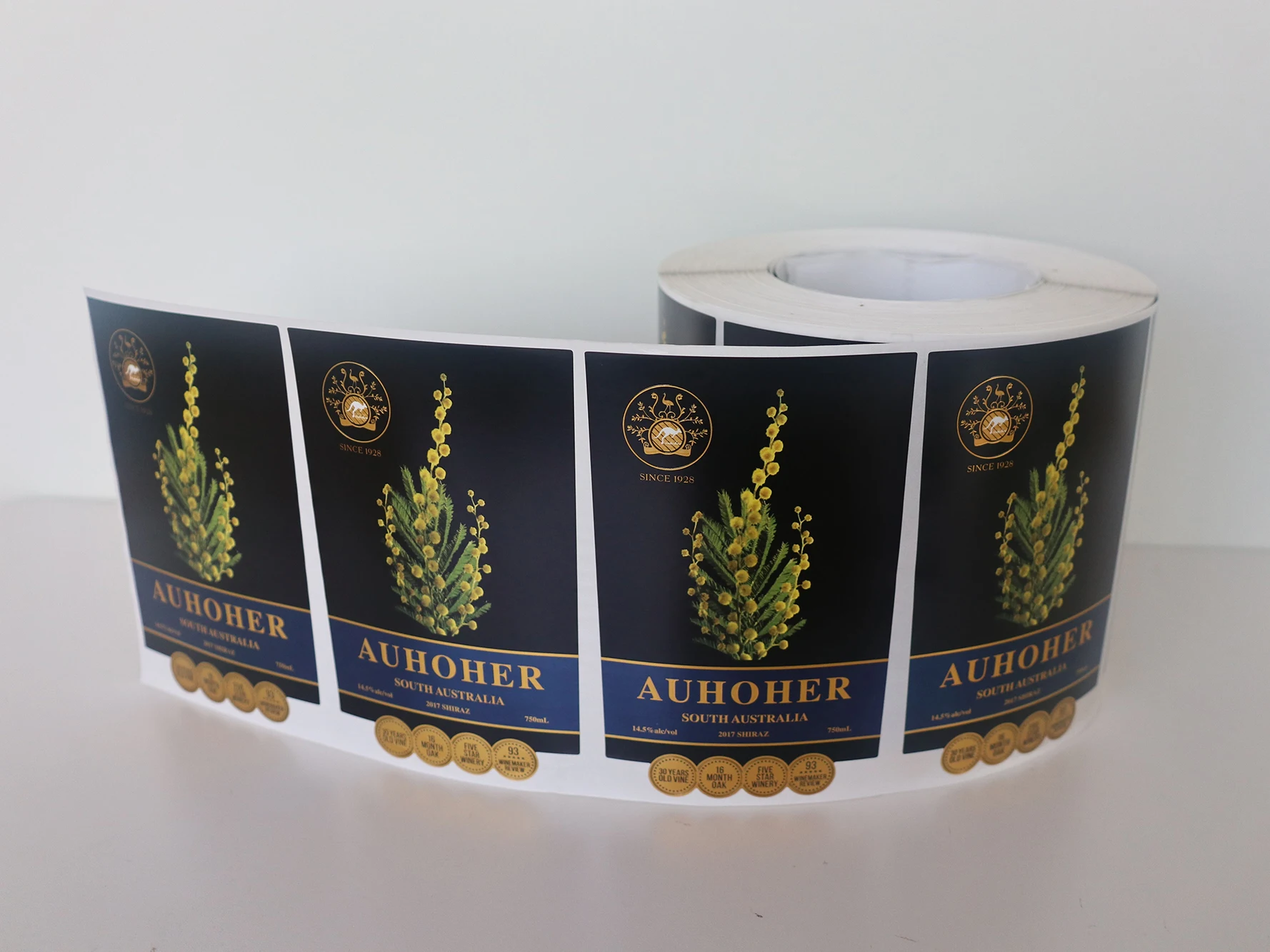 Custom Self Adhesive Print Wine Label Stamping Foil Embossed Label For