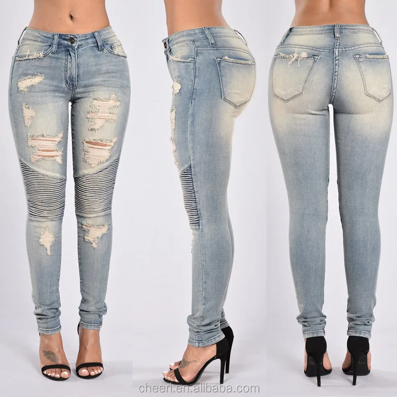 2017 New Jeans Women High Quality Jeans Distressed Long Pants New Style