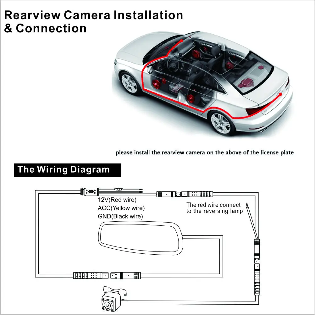 1080P/720P Review Mirror Camera With rearview camera