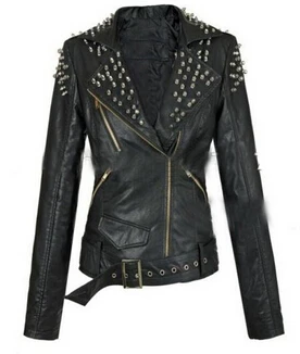 Strong Spike Studded Shoulder Synthetic Rivet Gothic Punk Leather ...