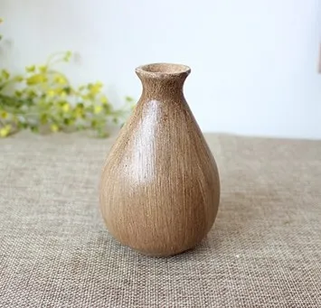 木制花瓶插花客厅欧式复古木制插花卧室咖啡厅装饰花瓶