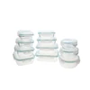 Glass Food storage container set food lunch storage 12 Pieces leak-proof lid
