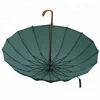 Chinese straight fiberglass umbrella frame wooden handle custom golf umbrella