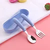 Promotional Gifts children flatware Round Handle Portable kids Spoon children cutlery set