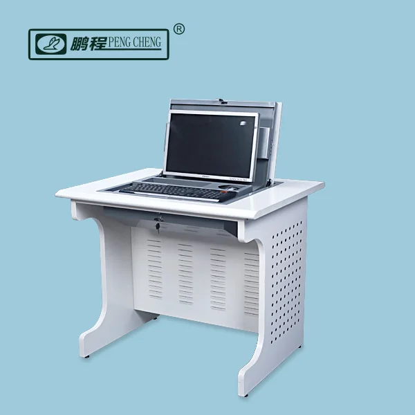 
Hidden LCD Monitor Lockable Folding Flip Up Used Computer Desk 