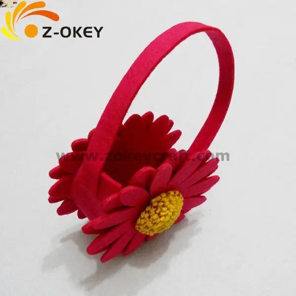 ZB1386 Felt home decors storage felt flower basket