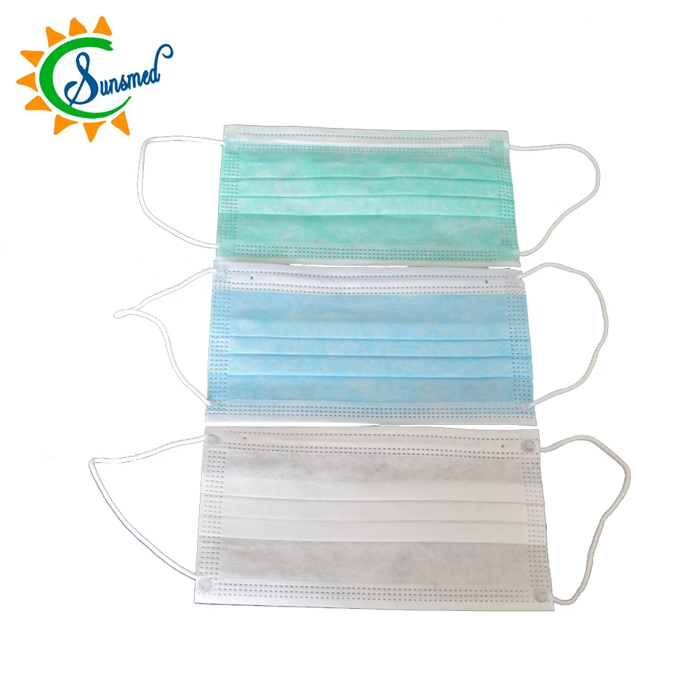 
machine made face masks 3 - ply face mask disposable nonwoven hospital face masks EN14683 