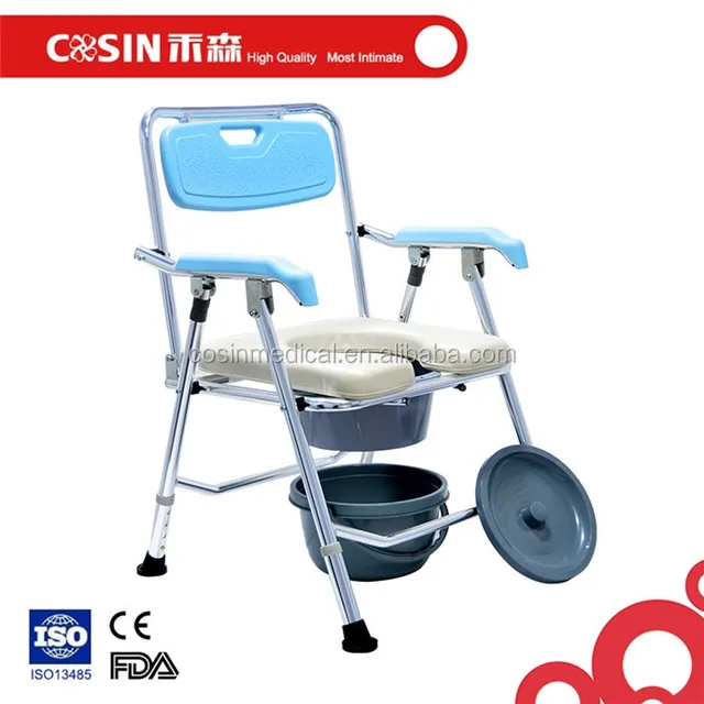 Aluminum Folding Commode Chair With Bedpan For Elderly Disabled And Pregnant Women Buy Commode Chair With Bedpan Aluminum Commode Chair Folding