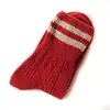 Wholesale Winter women Hand Knitted Cotton socks Thick Warm Striped Wool Socks