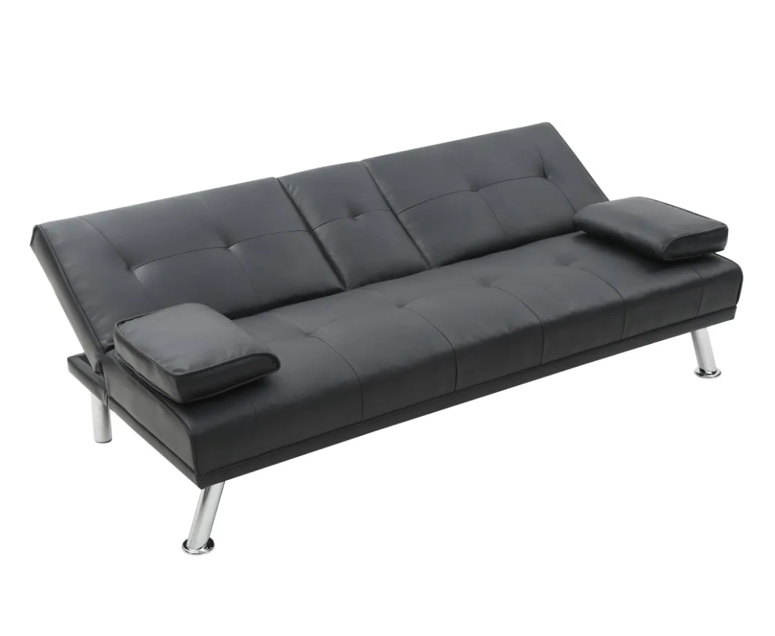 Black Pu Upholstery Living Room Cheap Leather Sofa Bed Buy Leather