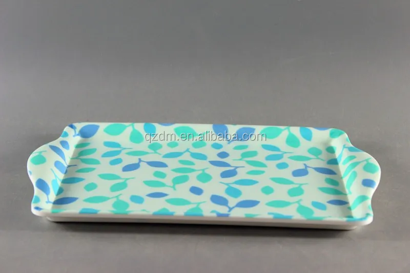 Top Sale Dull Surface Melamine Trays With 2 Handles