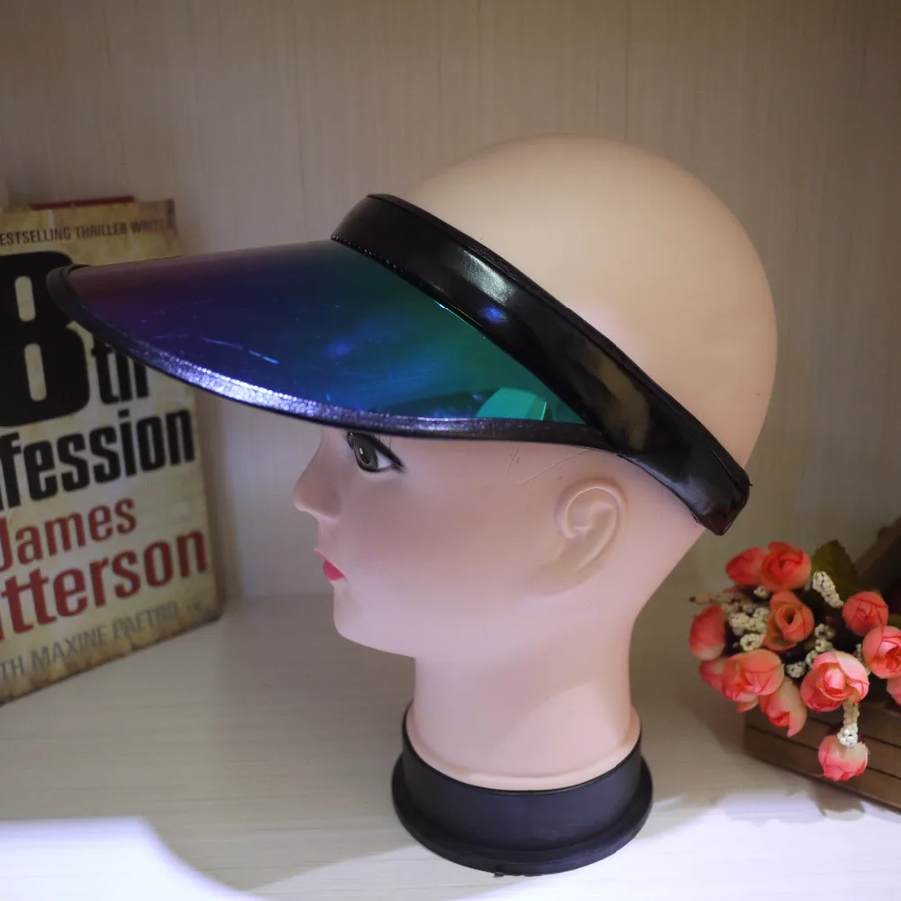 Fashion & Portable Uv Plastic Sun Visor Cap Hats With Short Lens Buy