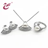 custom made fashion jewellery 925 Silver Gold plated fancy pearl Jewelry sets for women