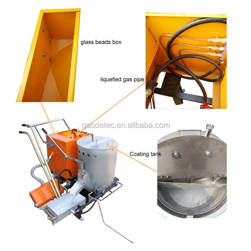 Gd1200 Ce Oem Hydraulic Hot Melt Preheater With Thermoplastic Road