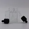 30ml transparent square glass dropper bottle for perfume