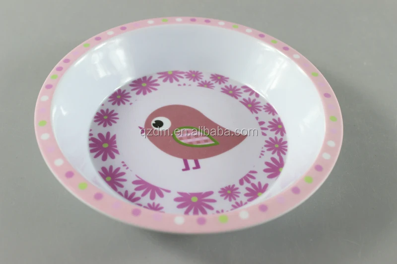 6.5inch melamine Dinner bowl for kids bird print