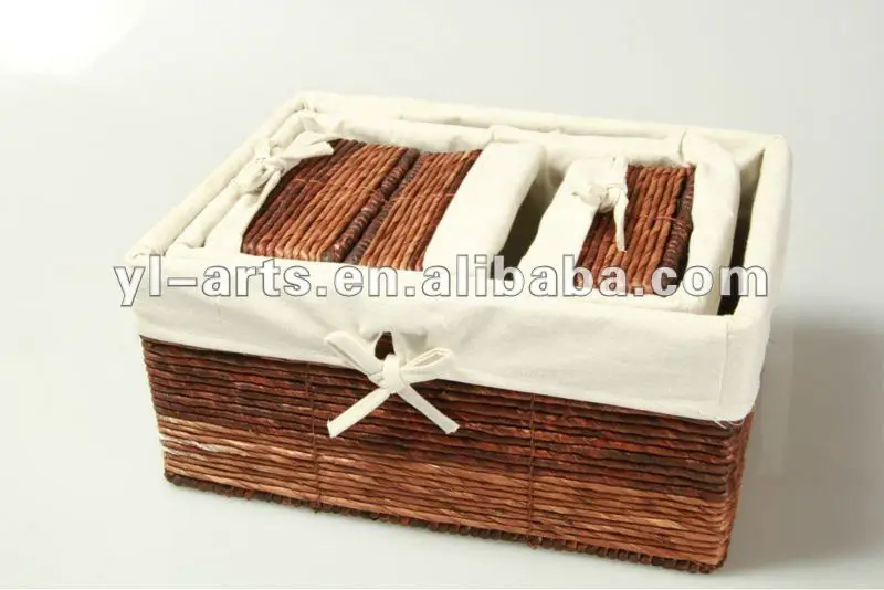 Set Of 5 Corn Husk Handicraft Straw String Weaving Baskets Buy Corn