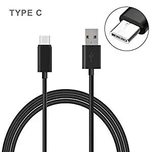 Black 6ft Long Type-C Cable Rapid Charge USB Wire Sync USB-C Power Cord for Straight Talk ZTE Max Duo LTE - T-Mobile Alcatel Idol 4S - T-Mobile HTC 10
