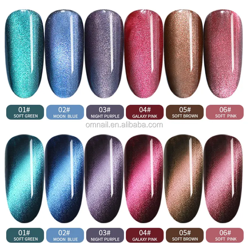 Misscheering 6 Colors Cat Eye Gel Chameleon Gel Nail Polish