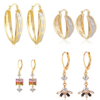New Arrival Saudi Gold Earrings Design 18k Solid Hoop New Arrival Saudi Gold Earrings Design 18k Solid Hoop