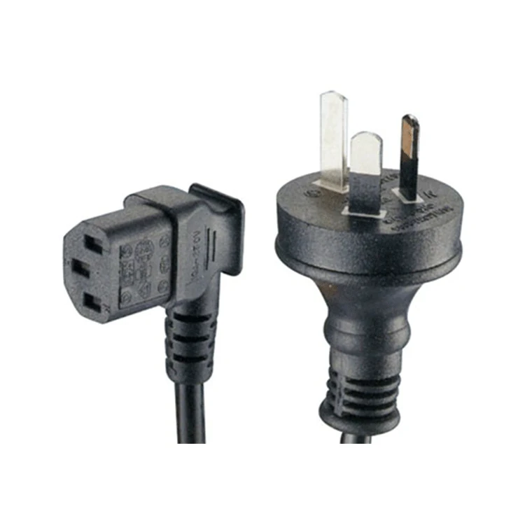 Saa Approval 3 Pin Ac Au Power Cable Male Plug To Female 90 Degree Iec