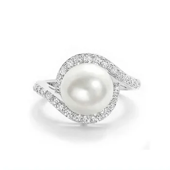 10~12mm South Sea Pearl Ring Real Gold 