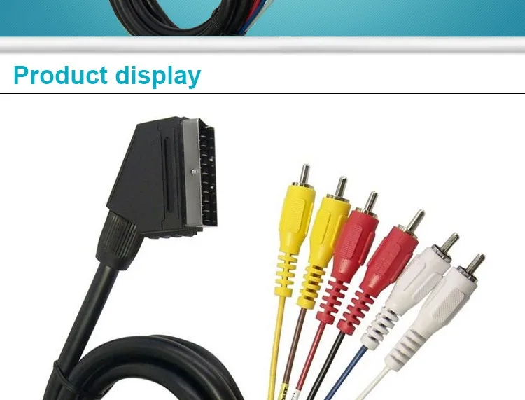 High Quality audio video cable 21Pin scart to RCA Plug Composite AV Cable - ANKUX.COM
