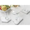 Square drink coffee table mats placemats white marble coaster hexagon shape