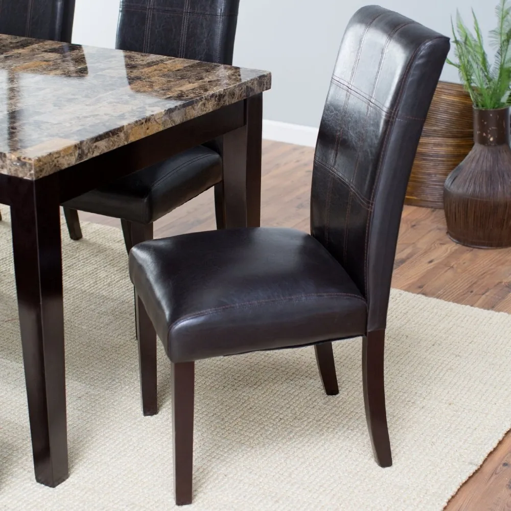 Juego De Mesa De Comedor De Mármol,Cuatro Sillas,Un Banco,6 Piezas