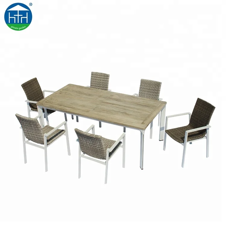 Outdoor Garden Extensible Table With Waterproof Mesh Fabric Dining