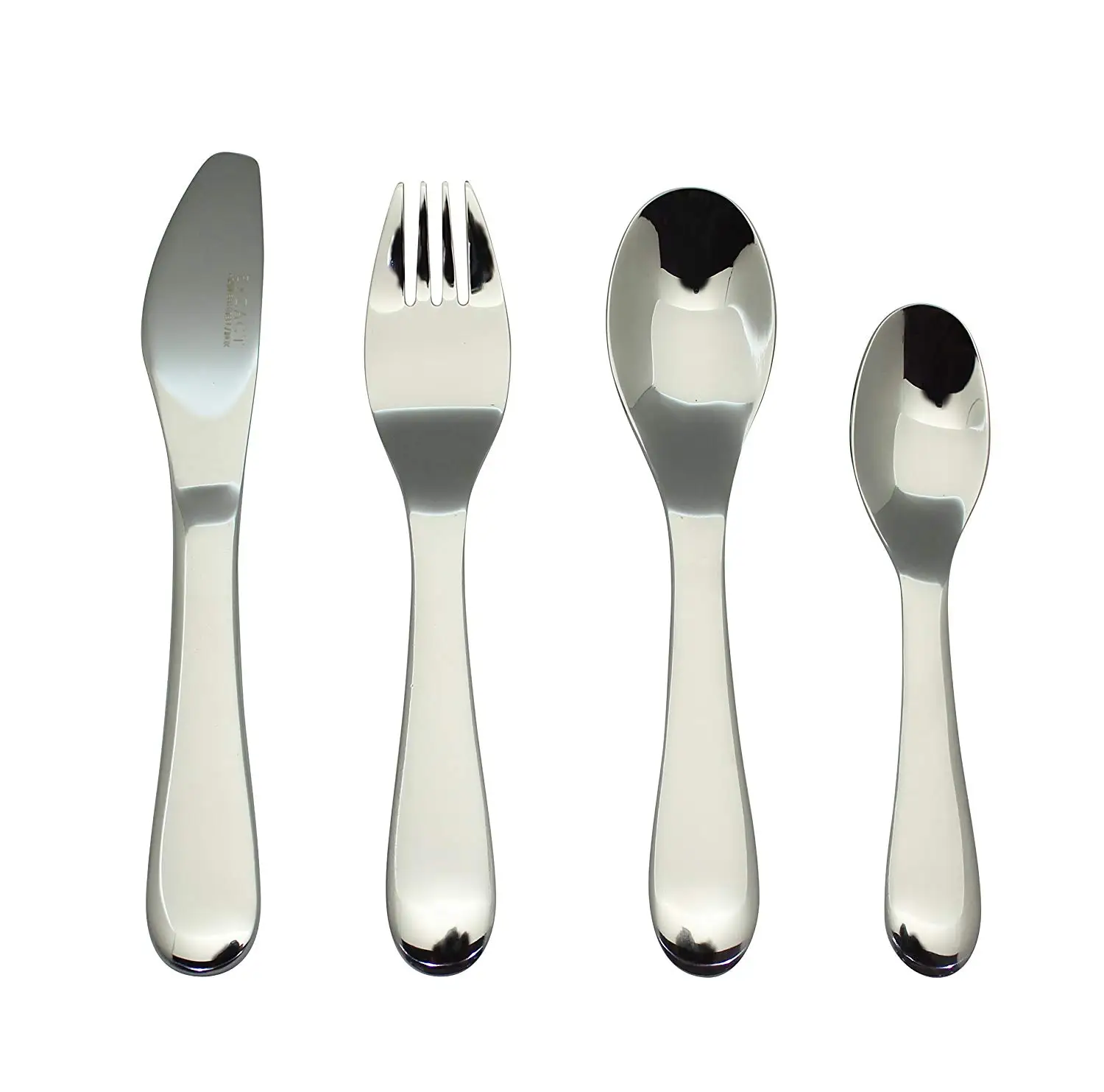 2 x 4 Pack Grunwerg Stainless Steel 4 Piece Children Child Cutlery Set