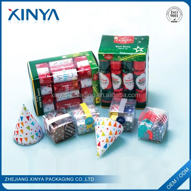 Xinya Wholesale Party Custom Colors Paper Christmas Crackers Snaps For