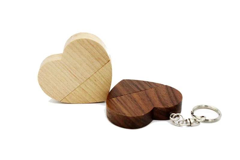 Wooden heart shaped USB Flash Drive Memory Stick 8gb 16gb 32gb with Customized Logo - ANKUX.COM