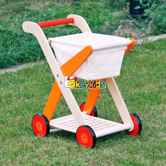 Wholesale Supermarket Child Size Wooden Toy Shopping Cart Best Design