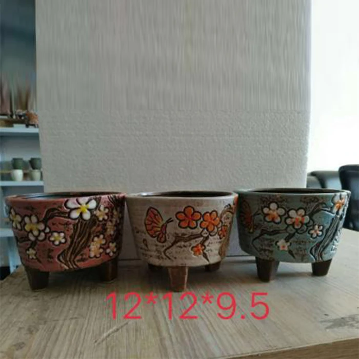 Korean garden pot flower decor hand-painted ceramic flower pots
