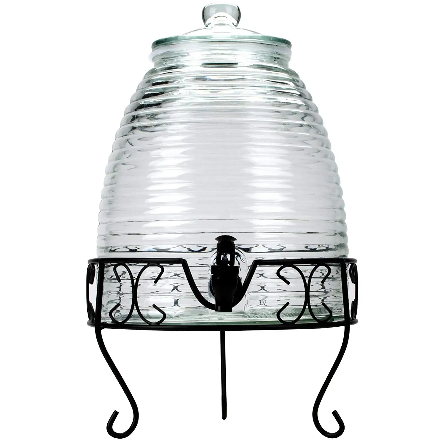 Large 2 Gallon Beverage Dispenser On Stand With Spout Ice Base And Large 2 Gallon Beverage Dispenser On