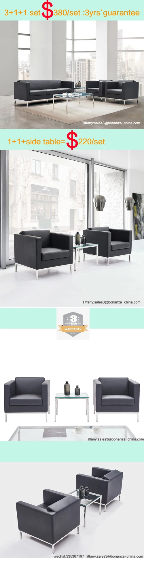 Hotel modern lobby sofa design with stainless steel legs