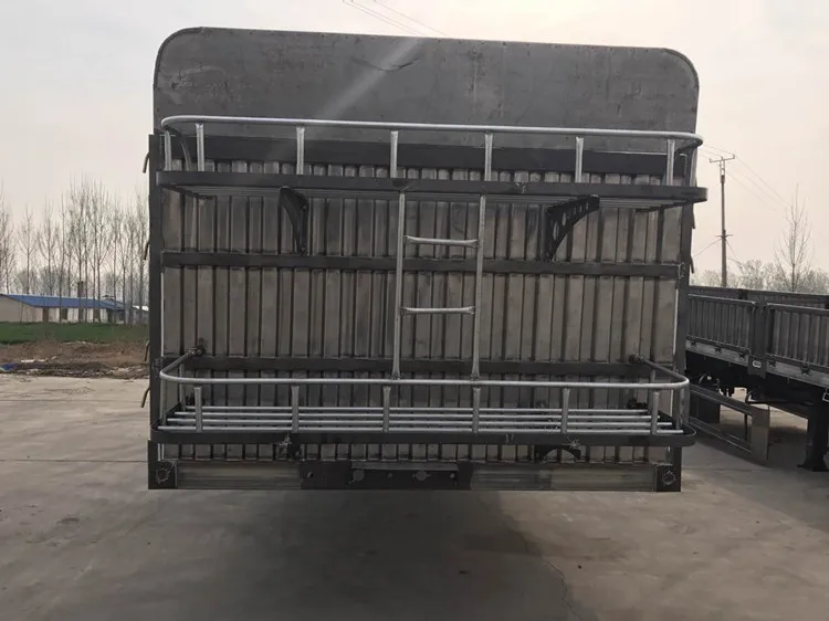China Made 3 Axles Fence Truck Trailer Animal Transport Stake Semi Trailer For Sale