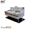 Stainless Steel 2 Burner 1 Warmer Chinese Style Cooking Range / Restaurant Kitchen Gas Chinese Cooking Stove for Sale