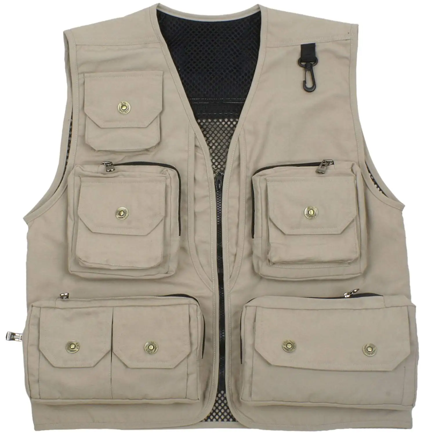 Buy Pishon Mens Concealed Carry Vest Plain Multi-Pockets Zipper Outdoor ...