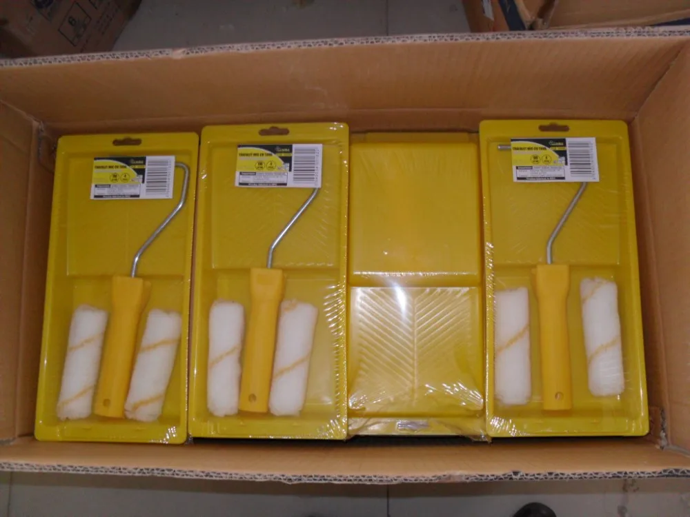 4 Inch Paint Roller Kit Paint Roller Frame And Tray And Head Export To
