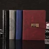 Custom PU Leather Vintage Style Locked Diary With Secret Code Weekly Ring Binder Planer Agenda A4 A5 B5 Loose Leaf Lock Notebook